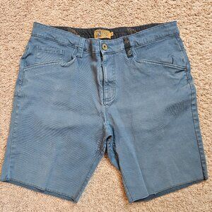 Flylow Habitat Shorts Mens L Blue Gray Chino Outdoor Casual Lightweight Hiking